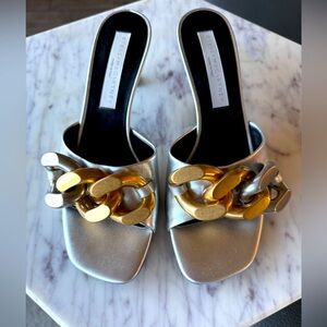 Barely Worn Stella McCartney silver heels size 38